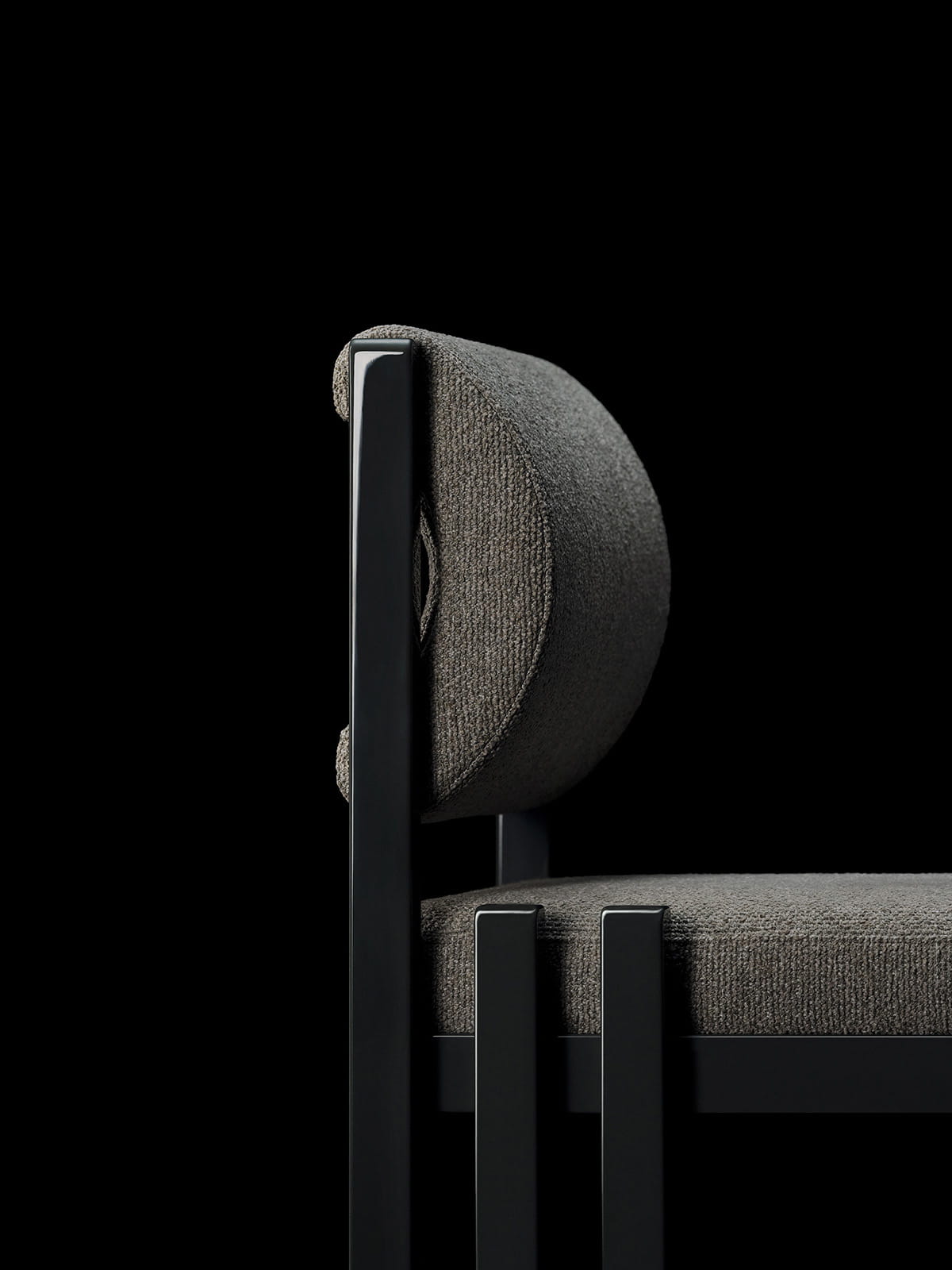 Low Connection Chair in kvadrat Safire w/ clear dove gray W 584 x D 532 x H 622 mm